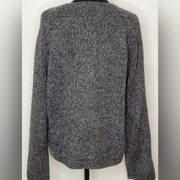 Amanda Smith Gray Marled Full Button Front Long Sleeve Cardigan - Size L - Picture 4 of 7